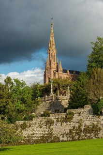 Neo-Gothic Pantheon chapel in Comillas, Cantabria, Spain