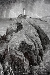 Lighthouse off Holyhead, town and community in the British county of Anglesey off the Welsh coast,