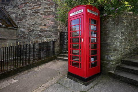 Red telephone box, Falmouth, Cornwall, England, Great Britain, Great Britain