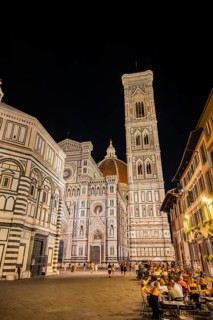 Church Santa Maria Novella in Florence at night, UNESCO World Heritage Site, Tuscany, Italy