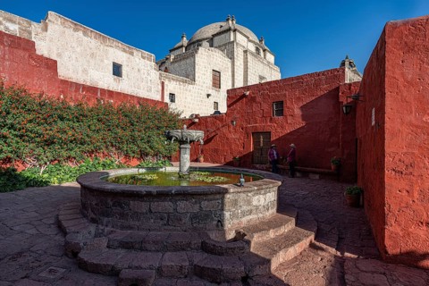 Christian chapel, church and fountain in the Santa Catalina monastery of the Sisters of the Order