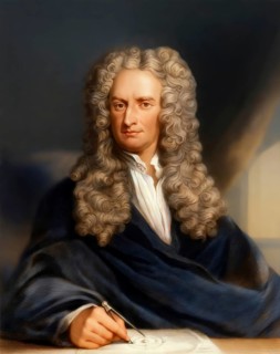 Sir Isaac Newton, 1642-1726, English physicist and mathematician, digitally edited based on a