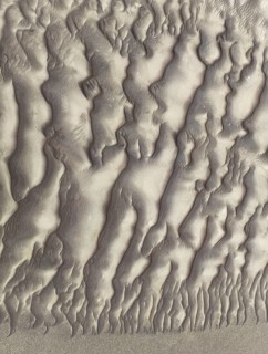 Sand patterns in the Namib Desert. Aerial view. Drone shot. Skeleton Coast, Namibia