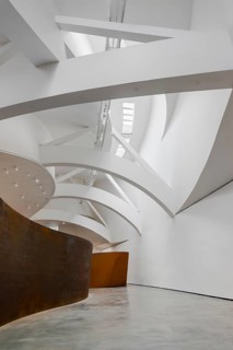 Matter of time installation and modern architecture at the Guggenheim Museum in Bilbao, Spain