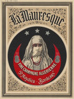 Advertising poster, beverage advertisement, poster for La Mauresque Fine Champagne Algerienne dates
