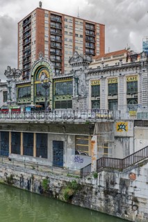 Art Nouveau, architecture at the historic Bilbao-Concordia train station in Bilbao, Spain