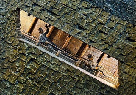 Model entrance from the slide in the permanent exhibition at the German Mining Museum, Bochum, Ruhr