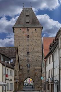 The historic Lower Gate, Neumarkt Gate, built around 1387, Altdorf, Middle Franconia, Bavaria,