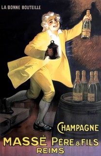 Advertising poster, beverage advertisement, poster for Champagne Massé Père & Fils from Reims,