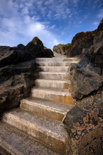 Stairway to heaven, pier, Marazion, Cornwall, England, Great Britain, Great Britain
