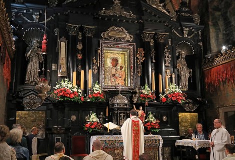The altar of the Black Madonna in the chapel of the Jasna Góra Pauline monastery in Czestochowa,