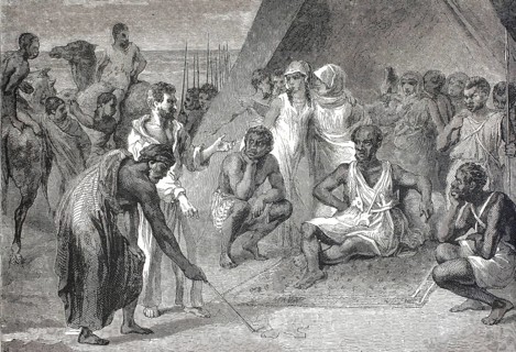 Scene following the shipwreck of the French frigate Méduse off the coast of Senegal in July 1816,