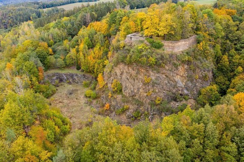 Reichenfels Castle Ruins, Reichenfels, Thuringia, Cultivated Landscape, Landscape, Landscape,