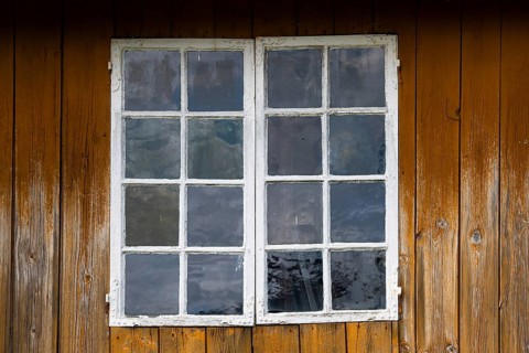 Window, old wooden house, Borgå, Porvoo, Finland