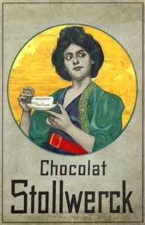 Advertising poster, beverage advertisement, poster for Stollwerck chocolate from 1898. An elegantly