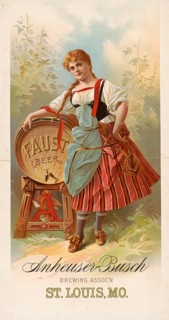 Advertising poster, beverage advertisement, advertising poster for Anheuser-bush Faust beer from