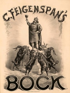 Advertising poster, beverage advertisement, advertising poster from 1887 for C. Feigenspan's buck