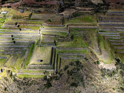Agricultural terraces, Cinchero archaeological site, Inca architecture, Quechua, indigenous