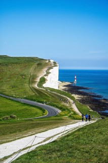 Beachy Head Lighthouse, Beachy Head Cliffs, English Channel, East Sussex, England, United Kingdom