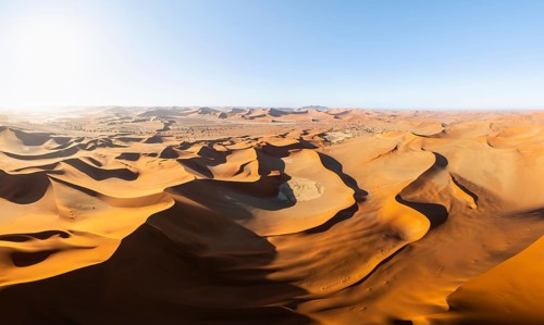 Aerial view, Dramatic sand dunes in the Namib Desert, Namib Naukluft Park, Namibia
