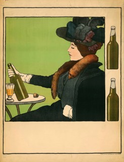 Advertising poster, beverage advertisement, poster Beck's Key Beer by Hans Unger from 1897. The Art