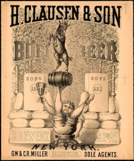 Advertising poster, beverage advertisement, advertising poster for bock beer by H. Clausen & Son