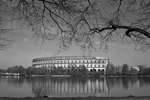 General view of the former incomplete Congress Hall of the NSDAP 1933-1945, front the Dutzenteich,