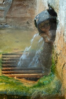 Chaudes-Aigues, spa town, the Par spring, water at 82 degrees Celsius, hottest in Europe, Cantal