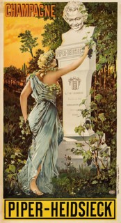 Advertising poster, beverage advertisement, Piper-Heidsieck vintage poster by H. Gray from 1895