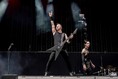 Jacob Jake Pitts, guitarist of Black Veil Brides live at Rock im Park on Zeppelin Field in