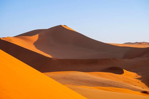 Red and yellow sand dunes of the Namib, Namib Desert, Namib-Naukluft National Park, Namibia