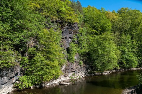 Germany, Greiz, Rothental Alps, Thuringia, Thuringia, Weiße Elster, Elstertal, rocks, flowing