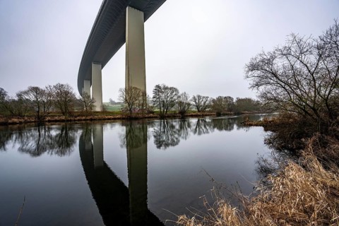 The Mintarder Ruhr Valley Bridge, A52 motorway bridge between Essen and Düsseldorf, longest steel