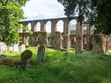 Ruins of St Botolph's Priory medieval Augustinian religious house, Colchester, Essex, England, UK