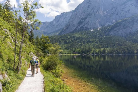 Hiking trail around Lake Altaussee, Styria, Austria