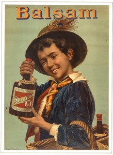 Advertising poster, beverage advertisement, advertising poster for an alcoholic beverage balm