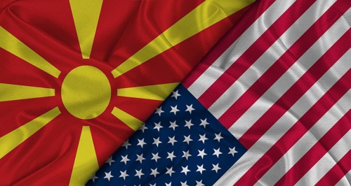 Bilateral relations between North Macedonia and United States. Flag of North Macedonia and United