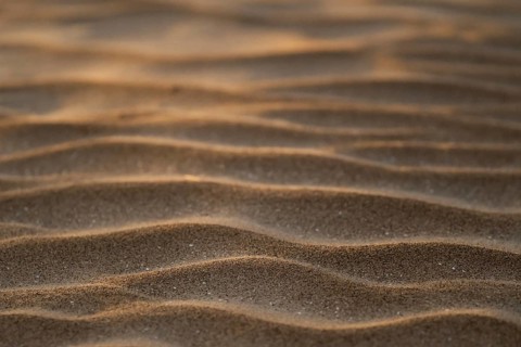 Wind drifts form small waves in sand, abstract pattern, Sortebærdalen Strand, Houvig, North Sea,