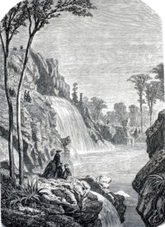 The most famous artificial water feature of the Bois de Boulogne, the Grande Cascade de Longchamp,