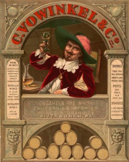Advertising poster, beverage advertisement, advertising poster for the liquor store C. Vowinkel &