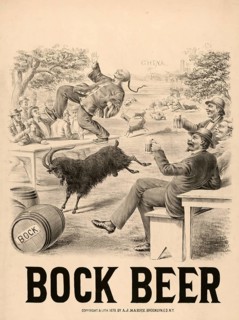 Advertising poster, beverage advertisement, US advertising poster for bock beer from 1879. The