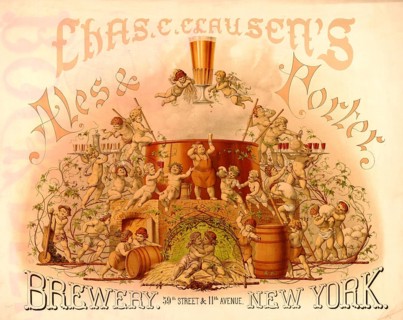 Advertising poster, beverage advertisement, advertising poster for Chas. C. Clausen's Ales & Porter