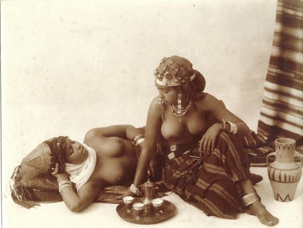 Berber woman, Berber woman, Morocco, Algeria, ethnic, harem, two woman in traditional clothes lying