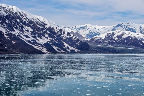 Hubbard Glacier and ice-choked waters of Disenchantment Bay, Alaska, United States of America