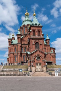 Uspenski Greek Orthodox Cathedral or Uspenskin Katedraali, Katajanokka, city center, Helsinki,