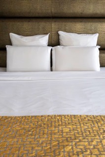 Hotel room bed, Dubai, United Arab Emirates, UAE