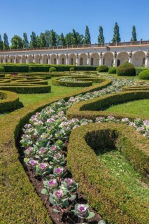 Flower garden behind the colonade, Kromeríž, Zlínský kraj, Czech Republic