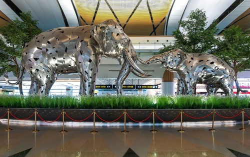 Elephants made of tin, Bangkok, Thailand