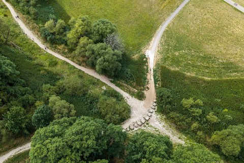 Danube infiltration near Tuttlingen. The geological phenomenon of Danube sinking on the Upper