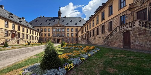 The Fluda City Palace, the former residence of the Fulda prince-bishops, Old Town, Baroque Quarter,